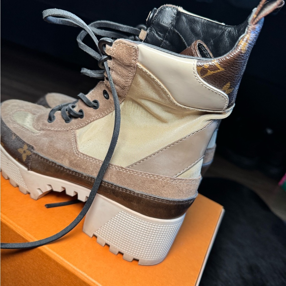 Louis Vuitton Desert Boots Cream and Brown